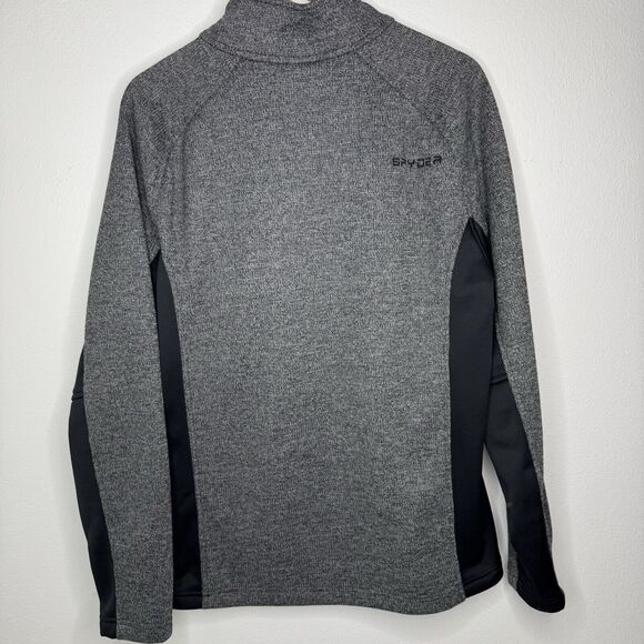 SPYDER 1/2 Half Zip Midweight Warm Gray Black Pullover Sweater Mens Size Large - Picture 8 of 13